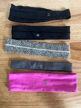 LOT OF 5- Lululemon Women's Performance Headbands